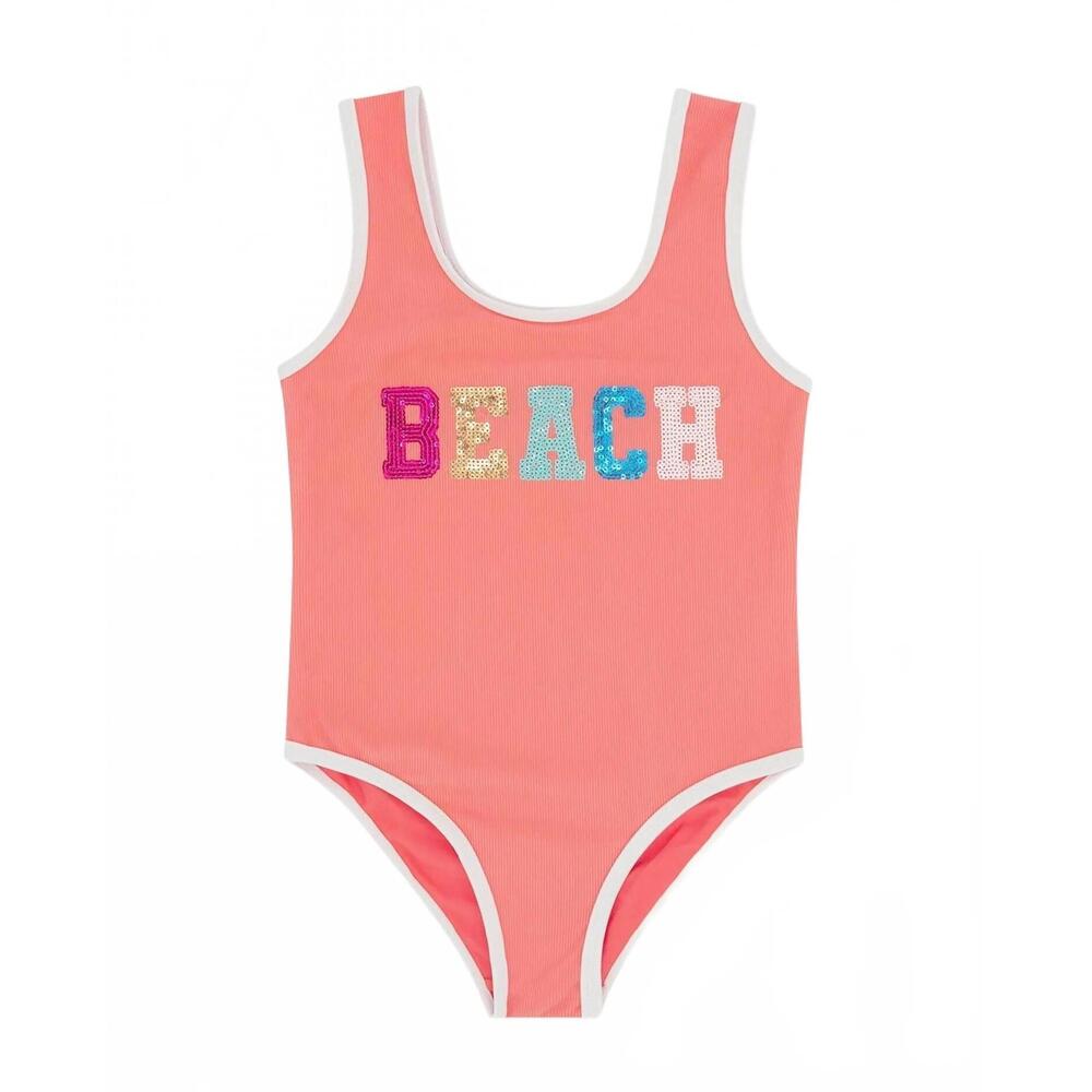 NEW FEATHER 4 ARROW girl's wave break one-piece swimsuit in beach